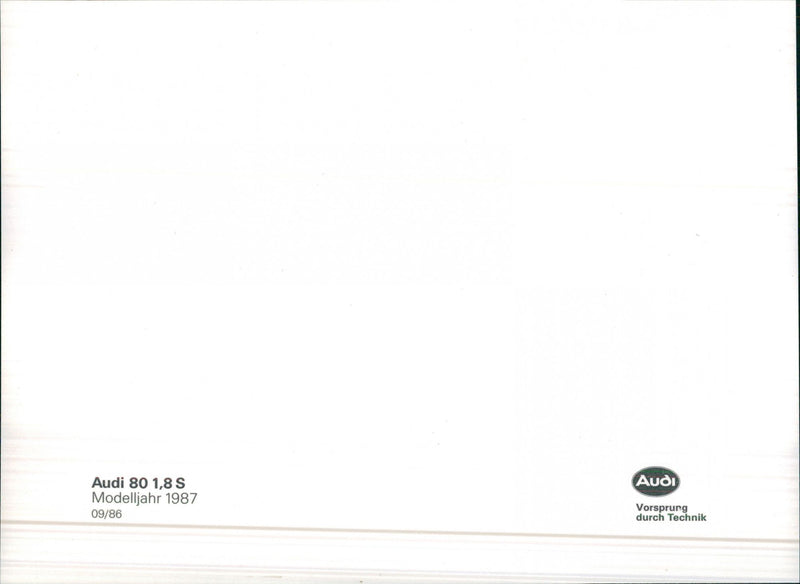 1987 Audi 80 1.8 S - Vintage Photograph
