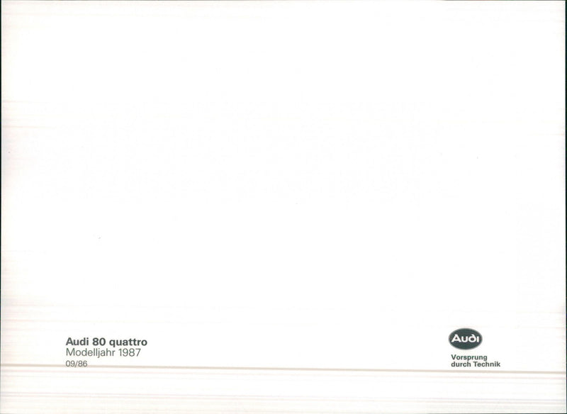1987 Audi 80 quattro - Vintage Photograph