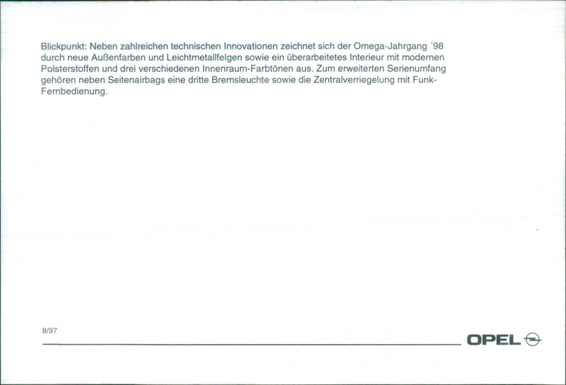 Opel Omega 98 - Vintage Photograph