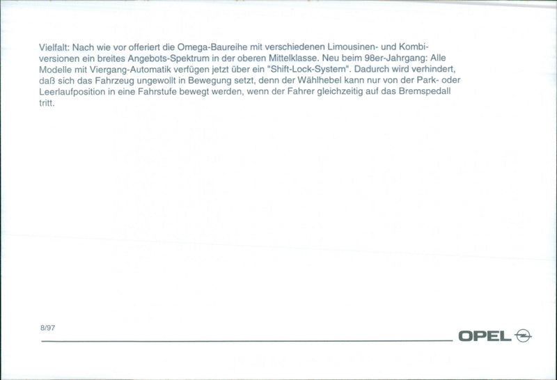 Opel Omega Caravan 98 - Vintage Photograph