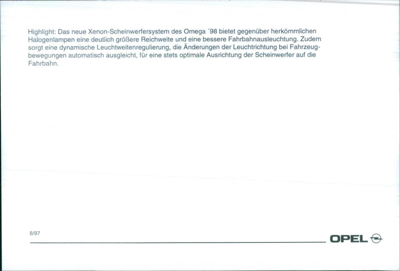 Opel Omega Caravan 98 - Vintage Photograph