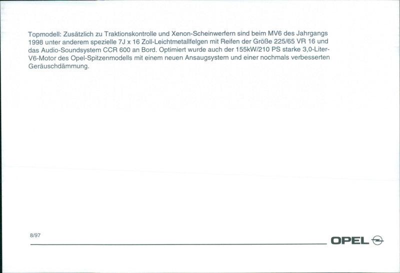 Opel Omega 98 - Vintage Photograph