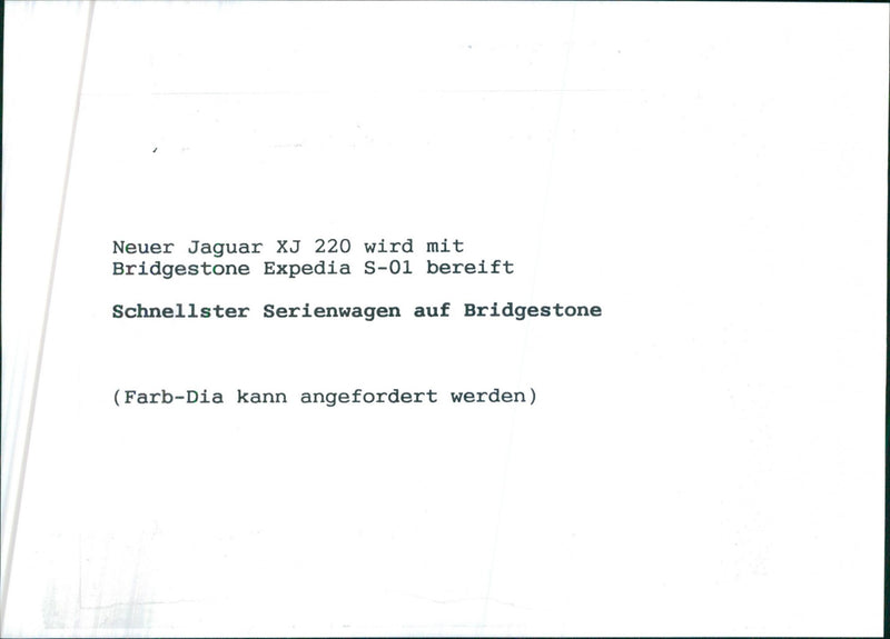 Jaguar XJ 220 - Vintage Photograph