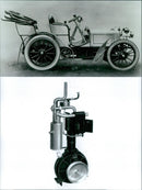 Mercedes 35-hp racing car and Maybach's high-speed four-stroke engine - Vintage Photograph