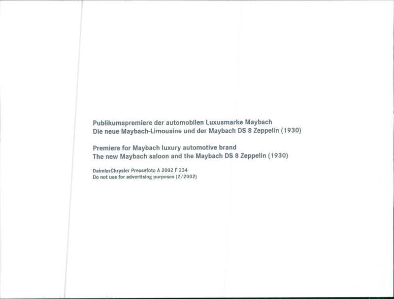 Maybach saloon and Maybach DS 8 Zeppelin - Vintage Photograph