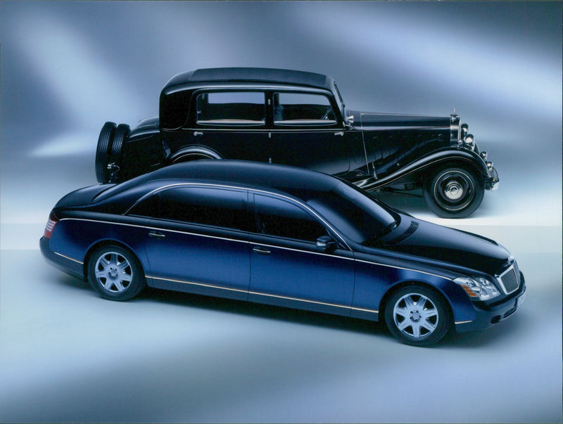 Maybach saloon and Maybach DS 8 Zeppelin - Vintage Photograph