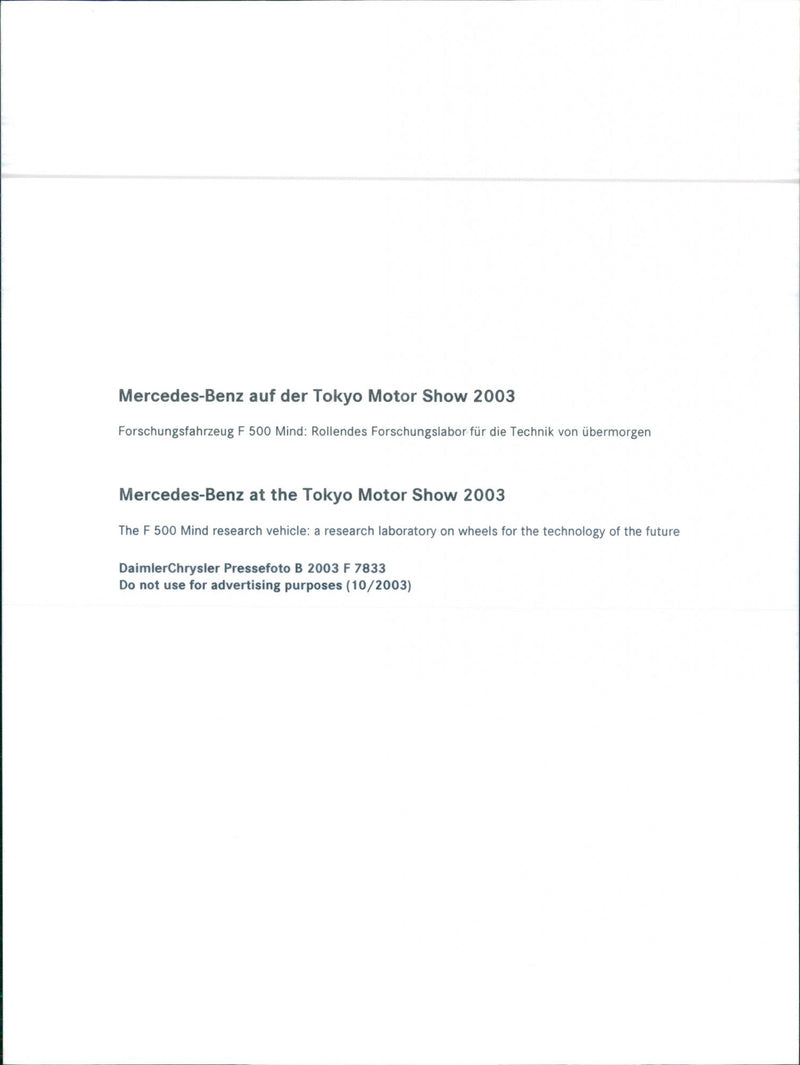 2003 Mercedes F 500 Mind - Vintage Photograph