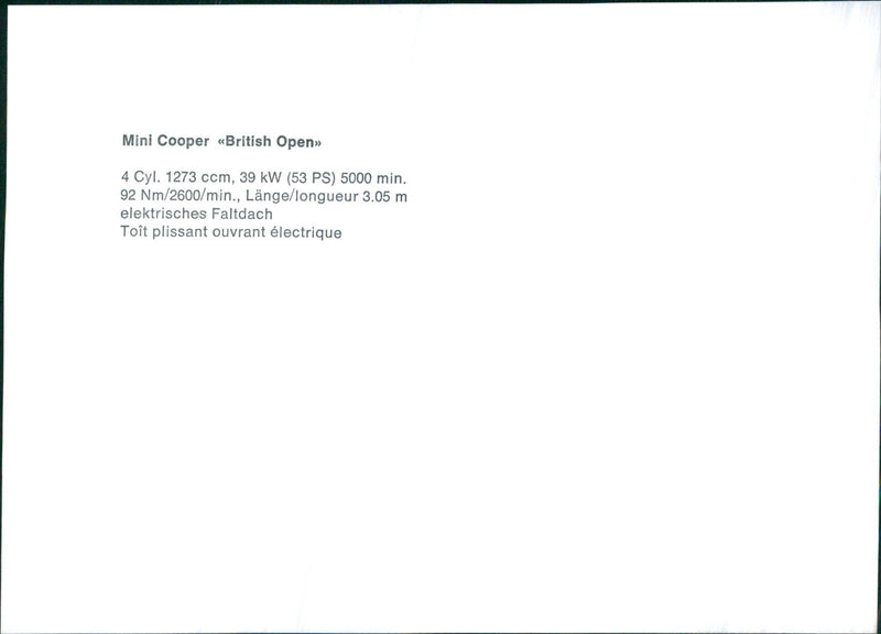 Mini Cooper (British Open) - Vintage Photograph