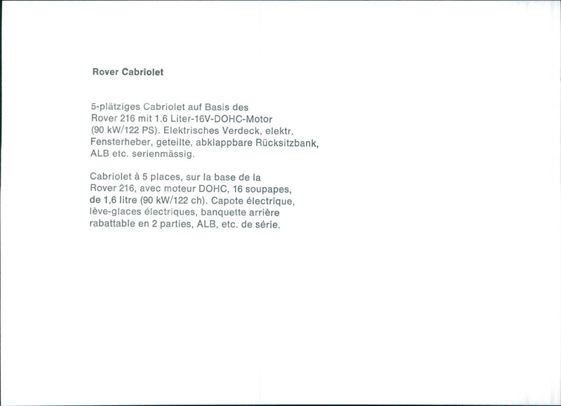 Rover Convertible - Vintage Photograph