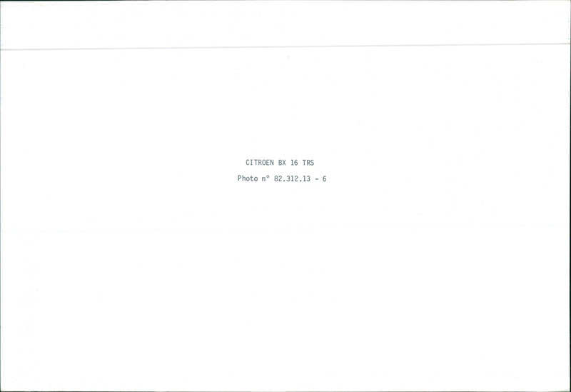 1982 Citroen BX 16 TRS - Vintage Photograph