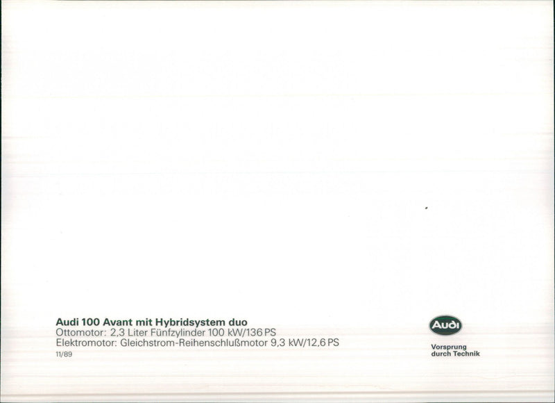 1989 Audi 100 Avant Duo - Vintage Photograph