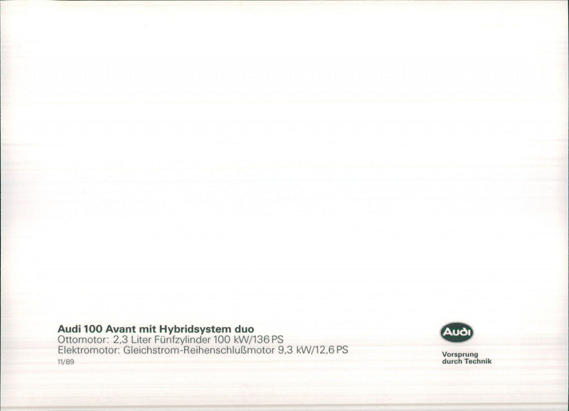 1989 Audi 100 Avant Duo - Vintage Photograph