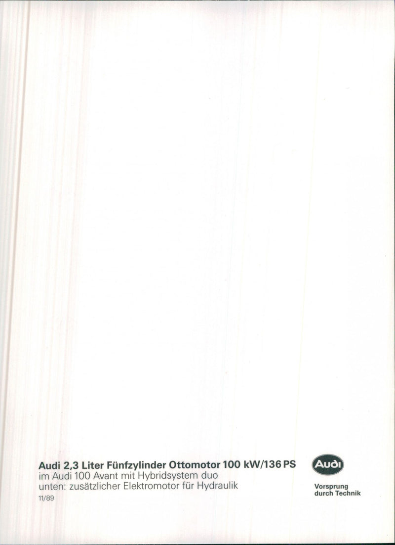 1989 Audi 100 Avant Duo Engine - Vintage Photograph