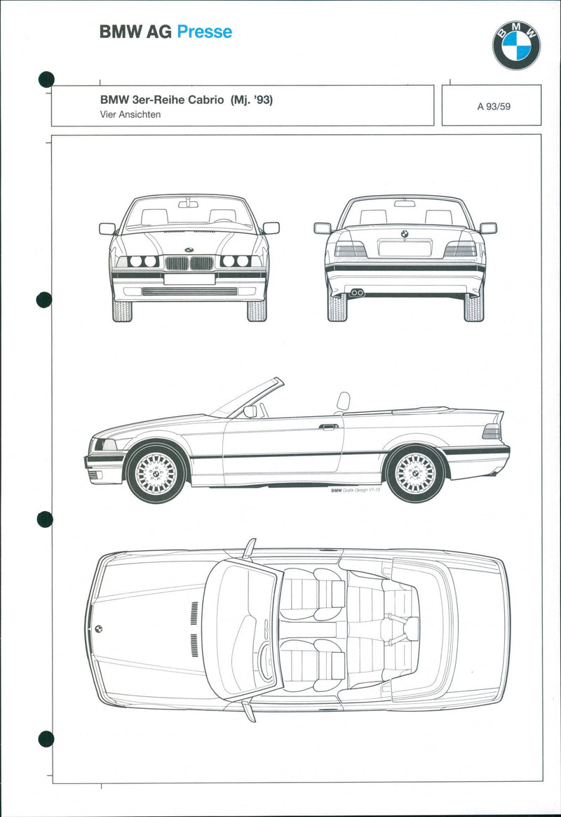 1993 BMW 3 Series Convertible - Vintage Photograph