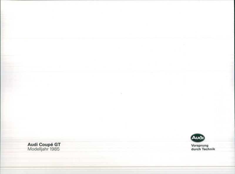 1985 Audi Coupe GT - Vintage Photograph