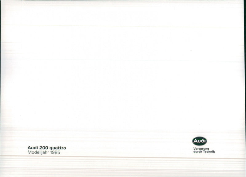 1985 Audi 200 quattro - Vintage Photograph