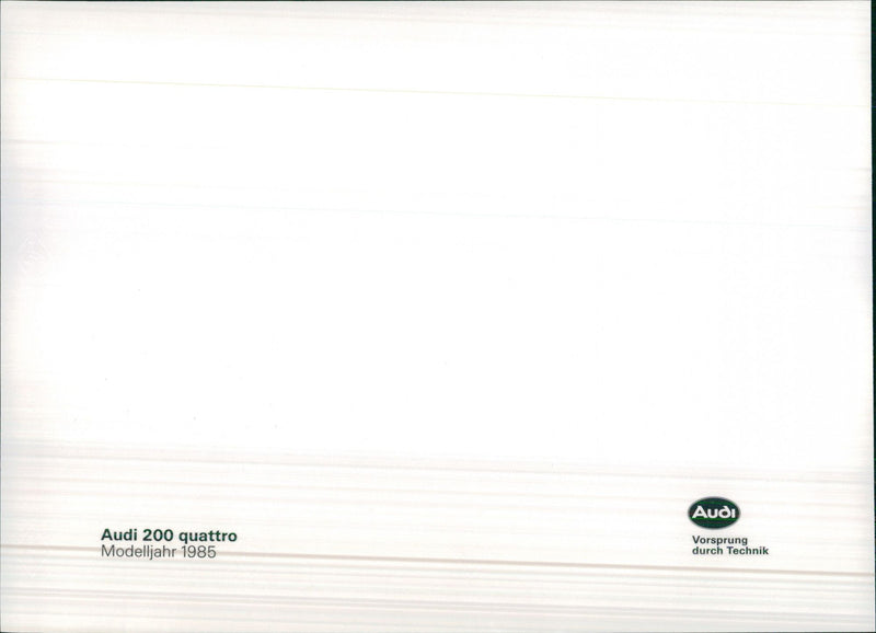 1985 Audi 200 quattro - Vintage Photograph