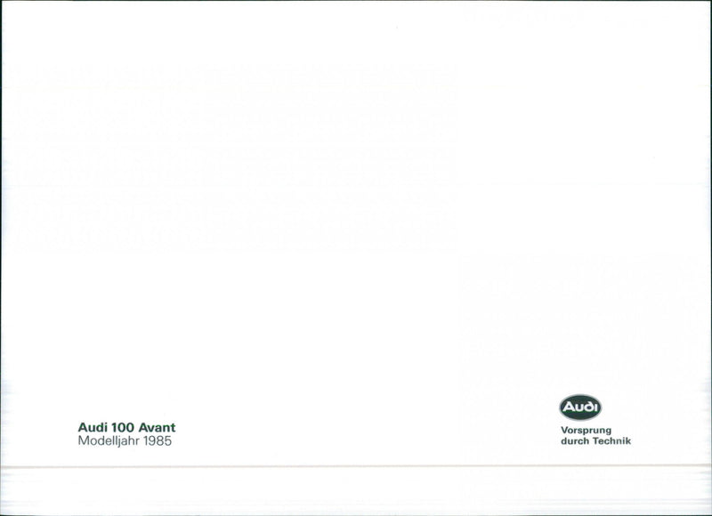 1985 Audi 100 Avant - Vintage Photograph
