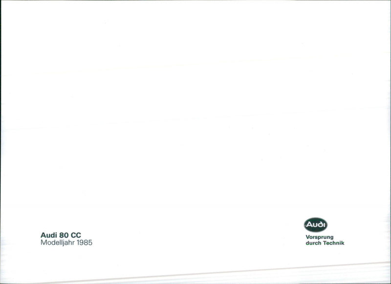 1985 Audi 80 CC - Vintage Photograph