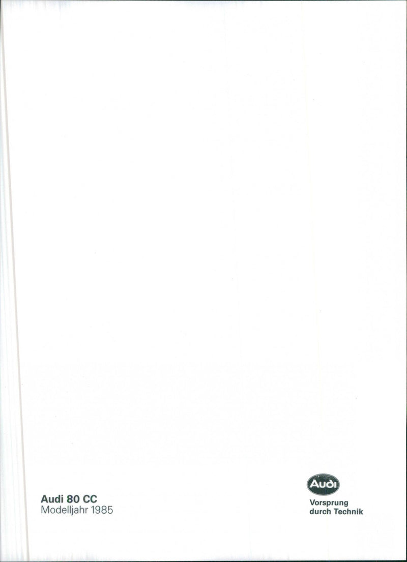 1985 Audi 80 CC - Vintage Photograph