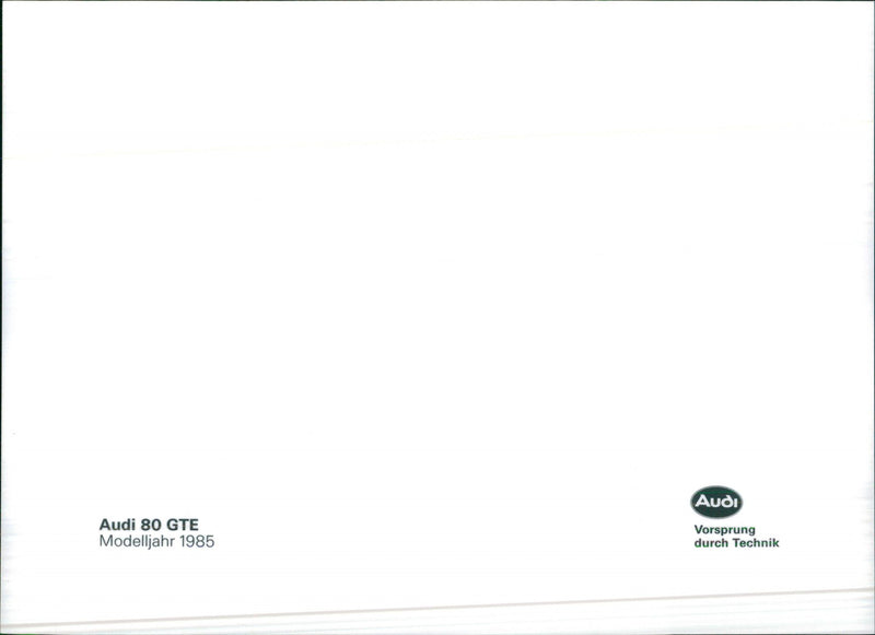 1985 Audi 80 GTE - Vintage Photograph
