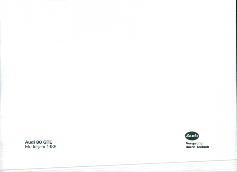 1985 Audi 80 GTE - Vintage Photograph