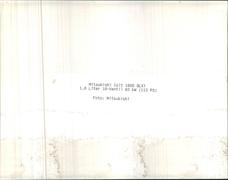 Mitsubishi Colt 1600 GLXi - Vintage Photograph