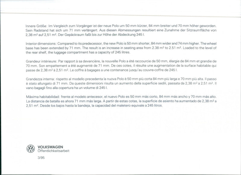 VW Polo - Vintage Photograph