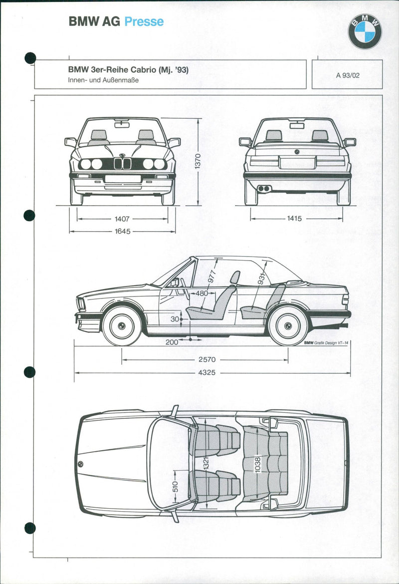 1993 BMW 3 Series Convertible - Vintage Photograph