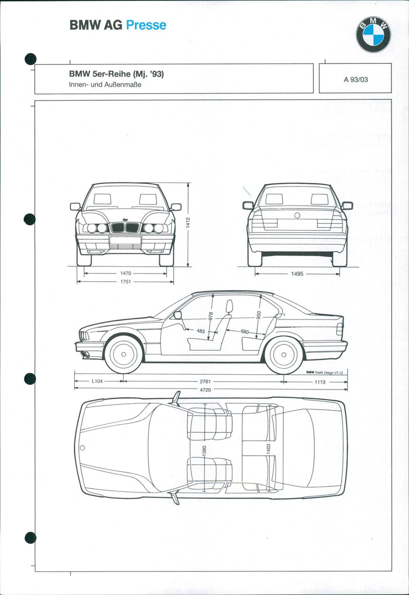 1993 BMW 5 Series - Vintage Photograph