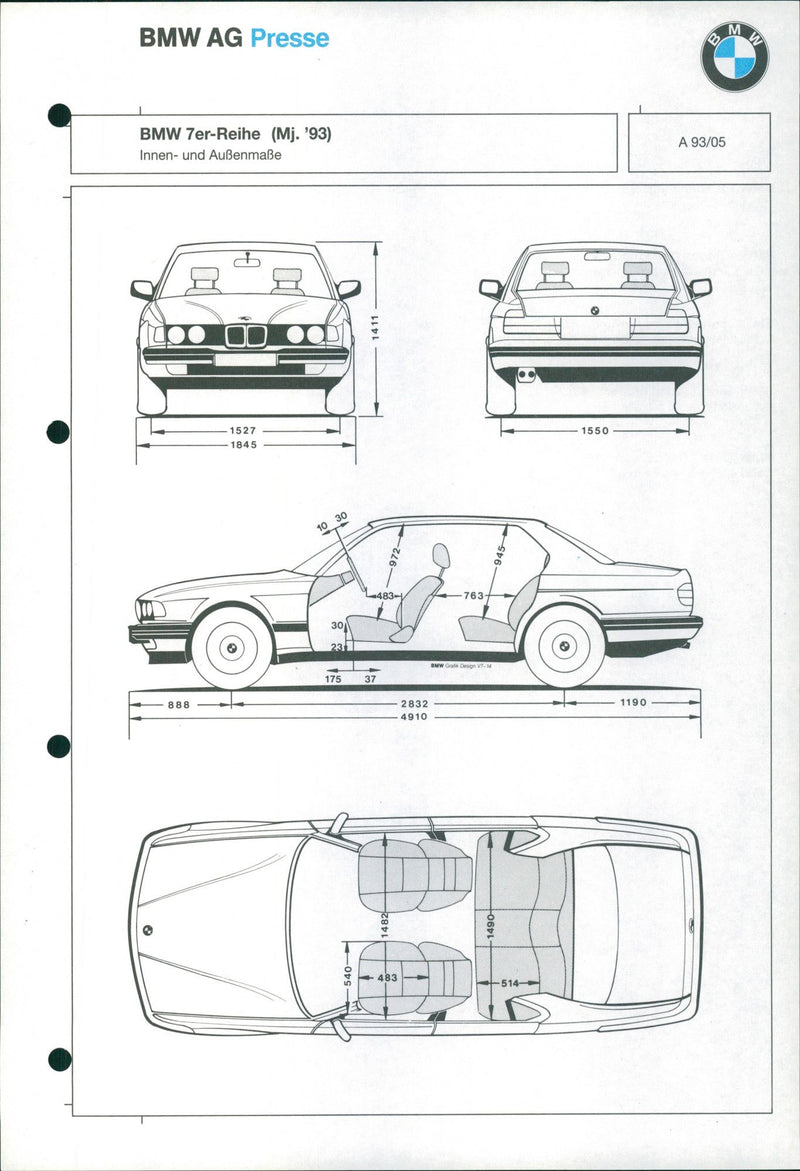 1993 BMW 7 Series - Vintage Photograph