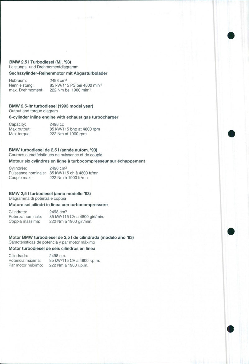 1993 BMW 2.5-ltr - Vintage Photograph