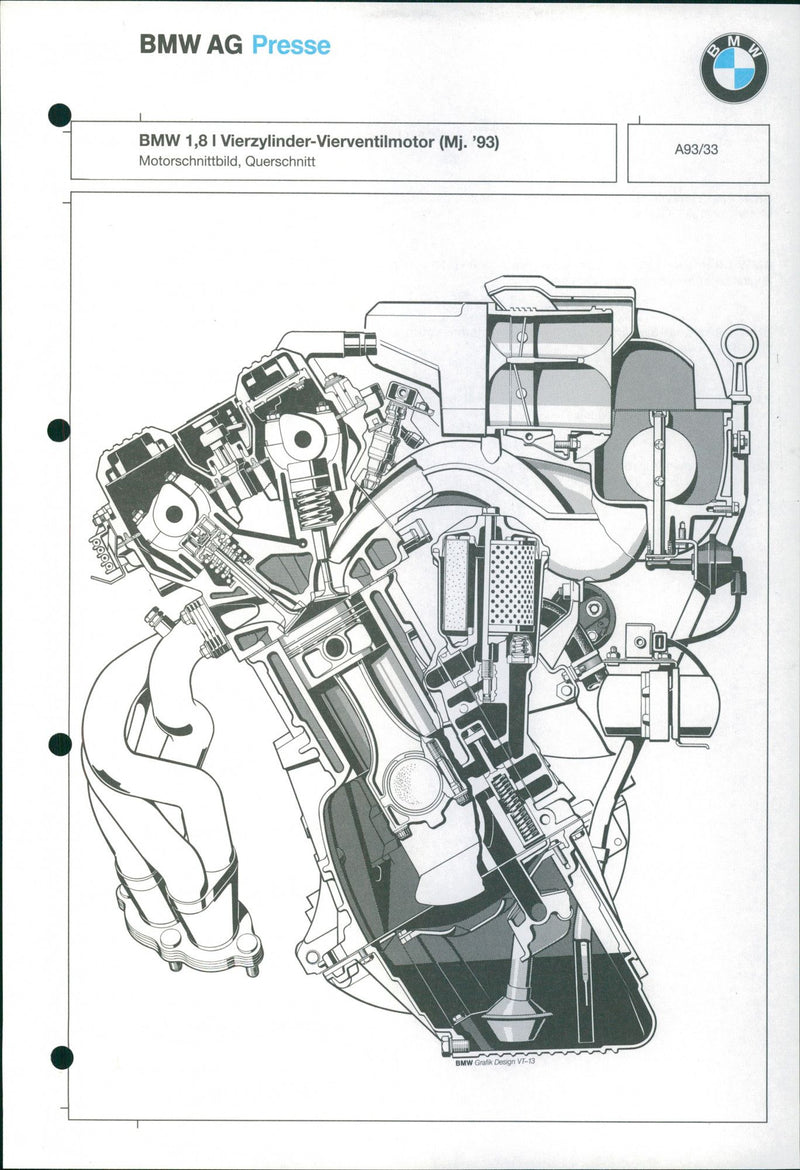 1993 BMW 1.8-ltr 4-cylinder engine 4-valve power unit - Vintage Photograph
