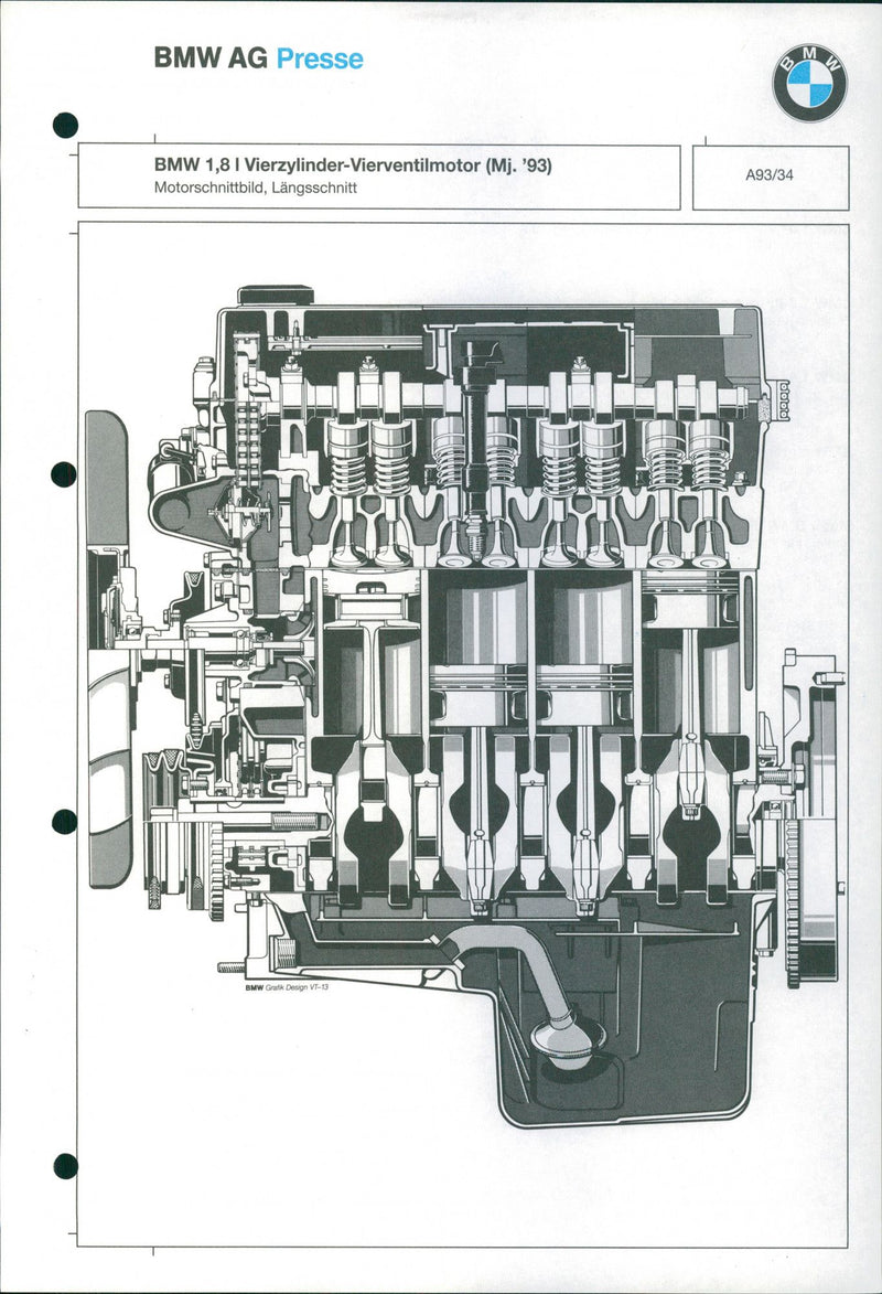 1993 BMW 1.8-ltr 4-cylinder engine 4-valve power unit - Vintage Photograph