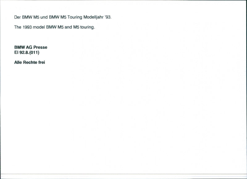 1993 BMW M5 Touring - Vintage Photograph