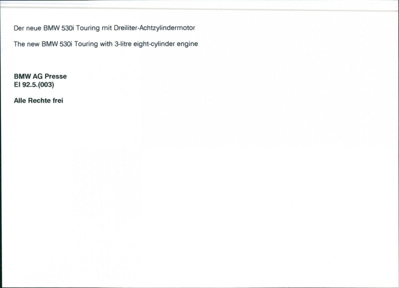 BMW 530i Touring - Vintage Photograph