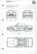 1993 BMW 3 Series Convertible dimensions - Vintage Photograph
