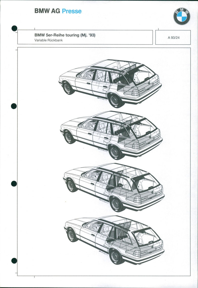 BMW 5 Series touring (1993 model year) Variable rear seat - Vintage Photograph