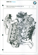1993 BMW 1.8-Liter engine cutaway drawing - Vintage Photograph