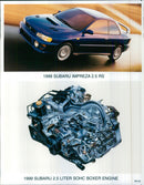 1999 Subaru Impreza 2.5 RS and 1999 Subaru 2.5 Liter SOHC Boxer Engine - Vintage Photograph