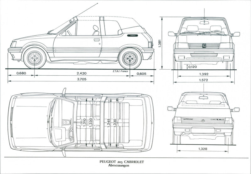 Peugeot 205 Cabriolet - Vintage Photograph