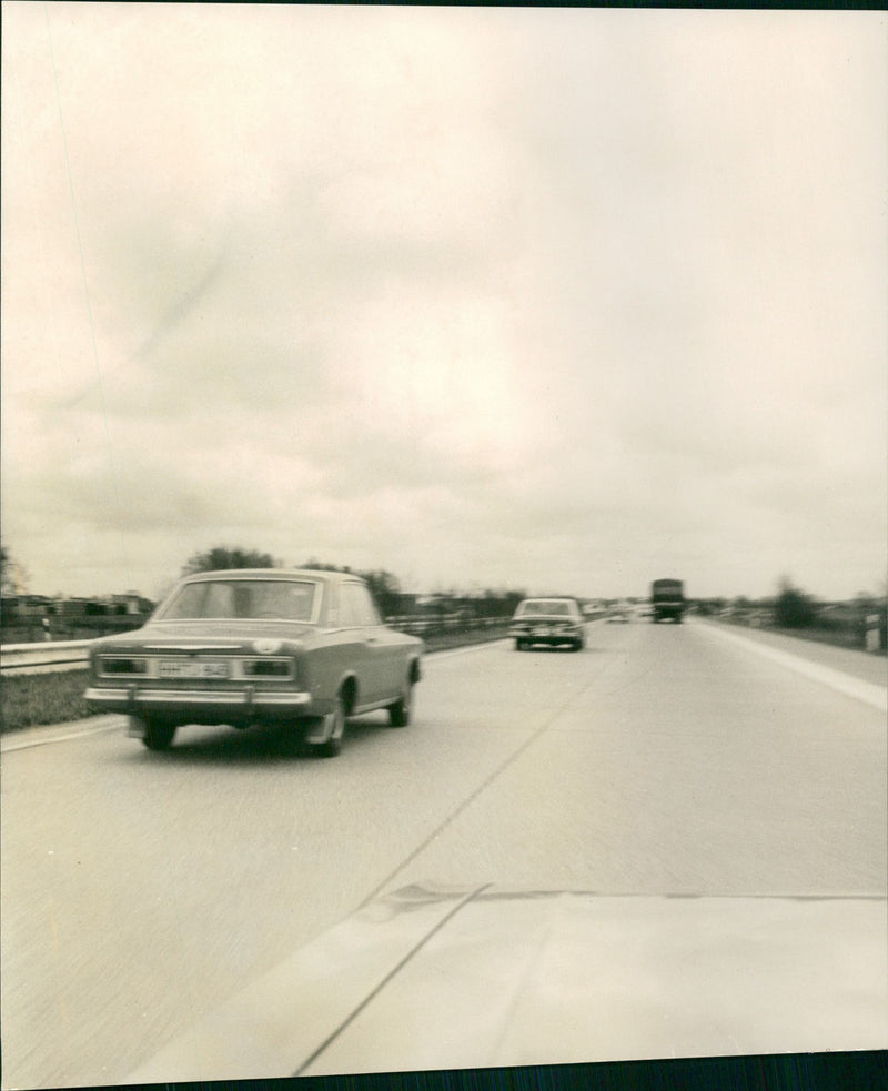 Sedan Cars on The Road - Vintage Photograph