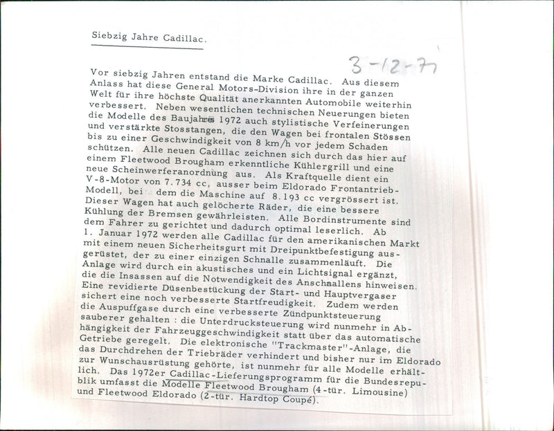 1972 Cadillac Fleetwood Brougham - Vintage Photograph