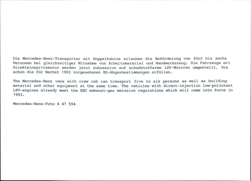 Mercedes Benz - Vintage Photograph