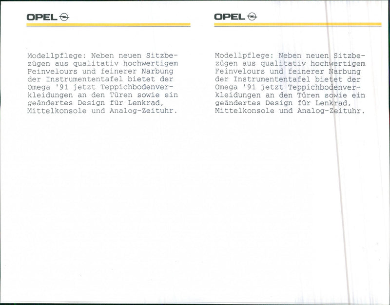 1991 OPEL Omega  facelift - Vintage Photograph