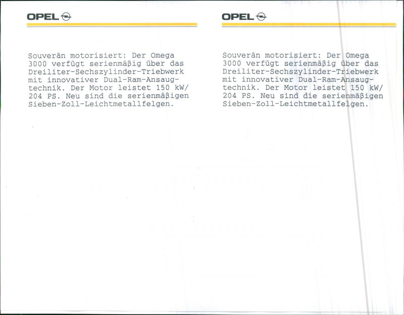 OPEL Omega 3000 - Vintage Photograph