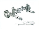 Simca suspension diagram - Vintage Photograph