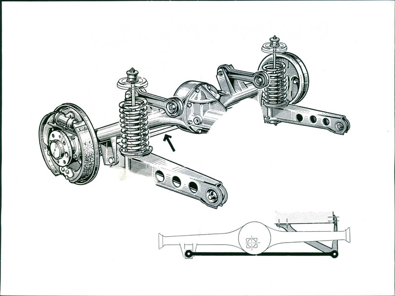 Simca suspension diagram - Vintage Photograph