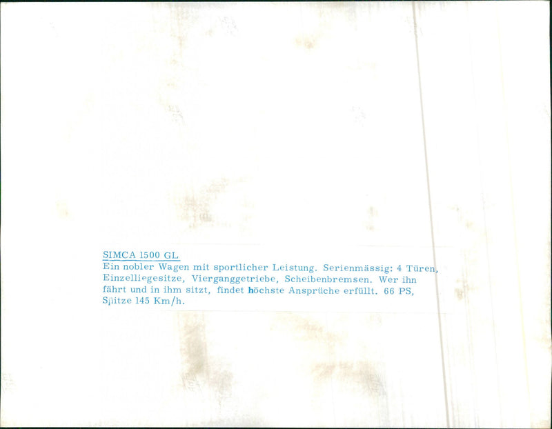Simca 1500 GL - Vintage Photograph