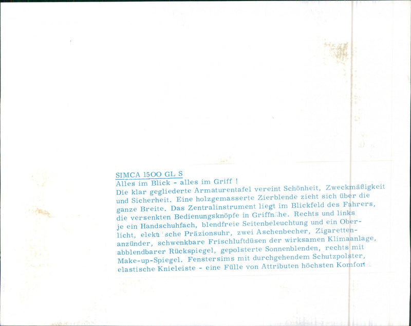 Simca 1500 GL S - Vintage Photograph